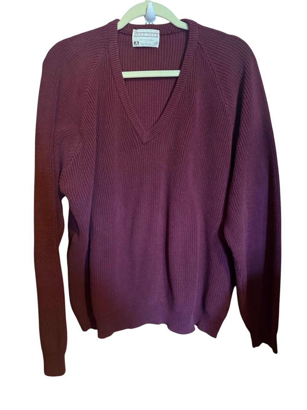 Vintage lord Jeff vtg vneck longsleeve cotton sweater men’s xl extra large